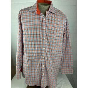 Bugatchi Uomo Mens Button Up Dress Shirt Multicolor Plaid Casual Long Sleeve XL